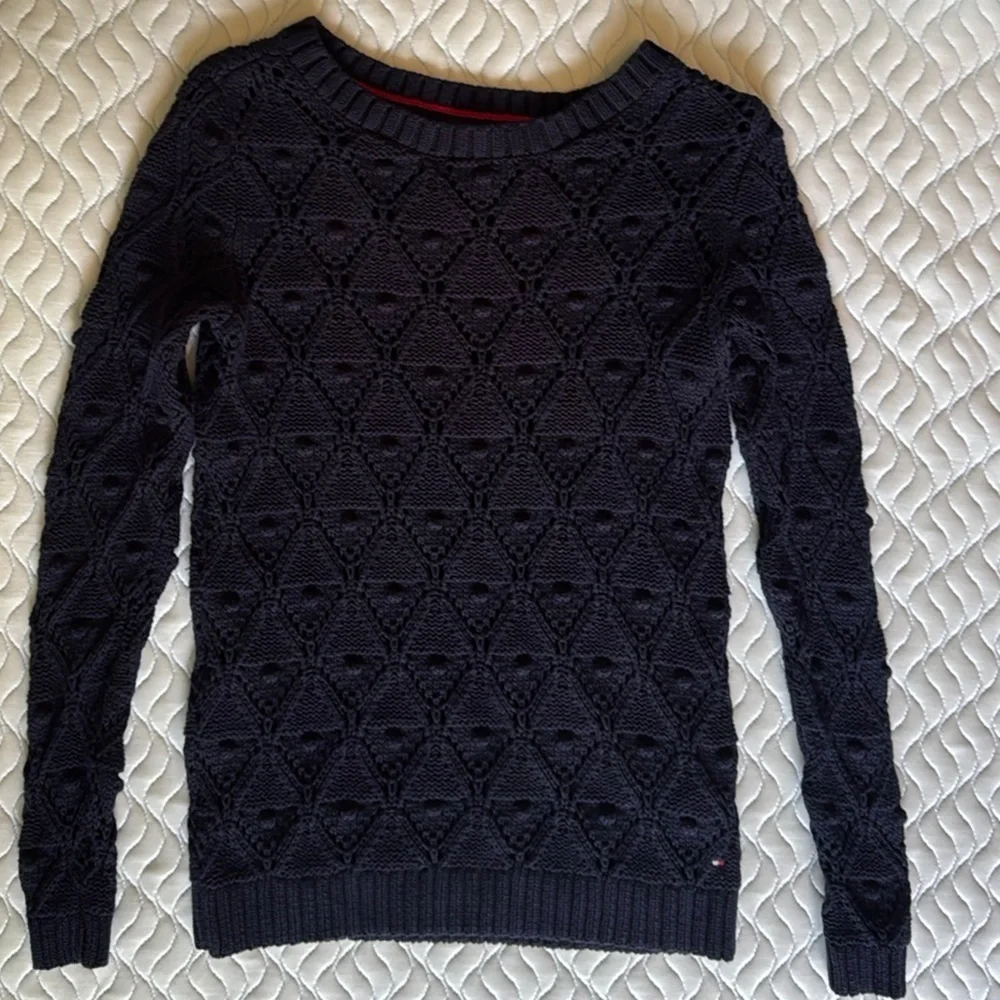Tommy Hilfiger Women's Navy Blue Long Sleeve Pullover Knit Sweater Size S